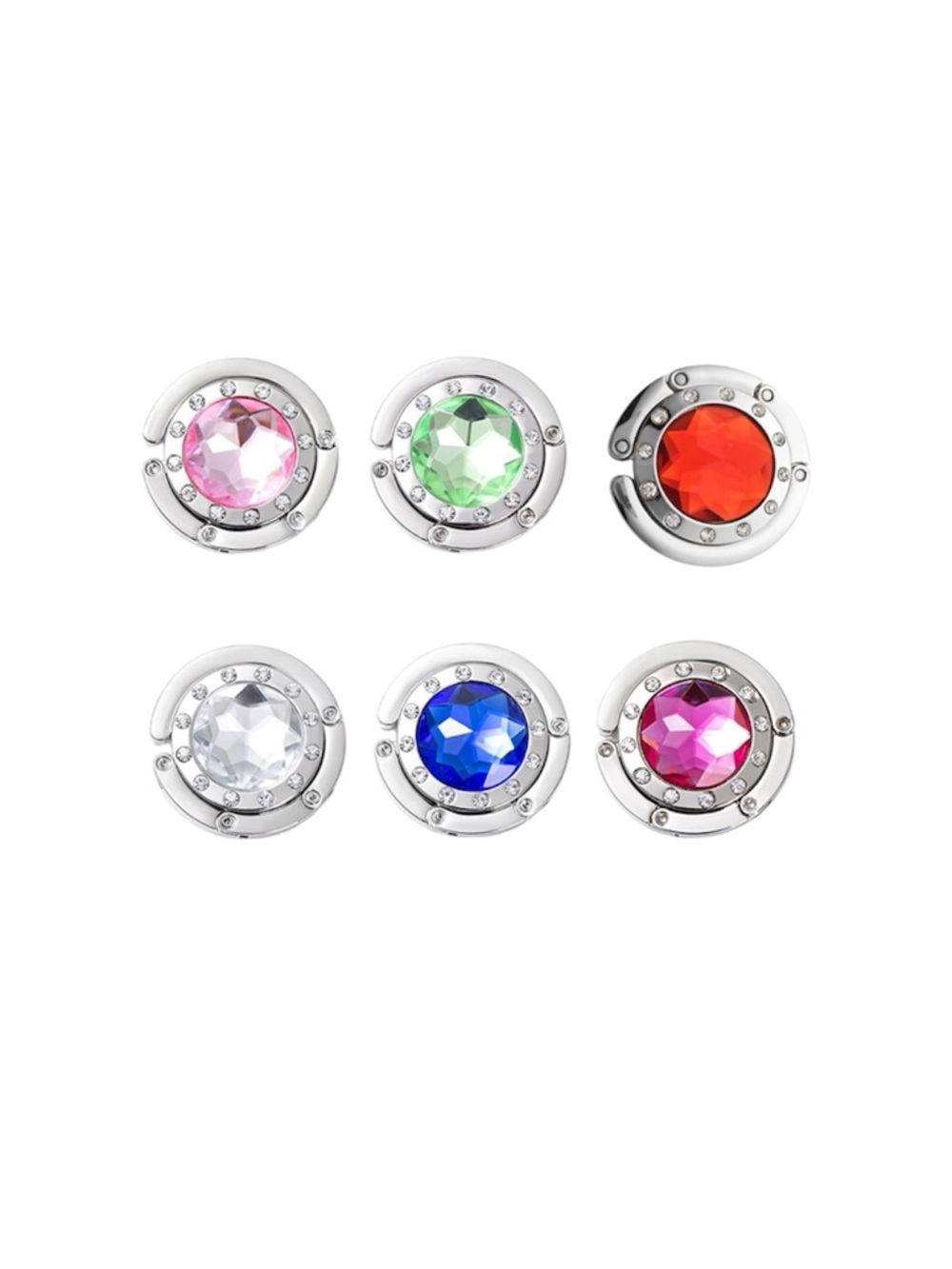 Crystal Purse Hook Set - Multicolor Gems (1)